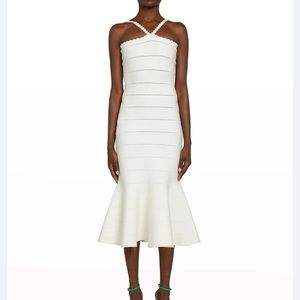 Victoria Beckham scalloped midi dress. Body con.